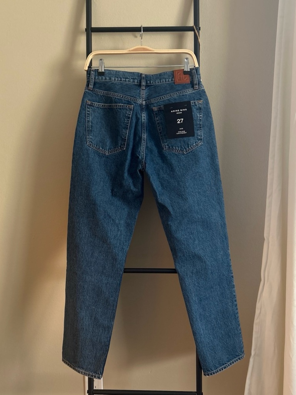Kate High-Rise Slim Straight Denim Jeans in Clean Indigo - Picture 5 of 7